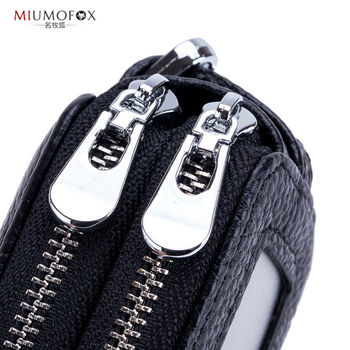 Īstas ādas automašīnu atslēgu soma, divslāņu konstrukcija, rāvējslēdzējs, universāla, caurspīdīgs spogulīša logs