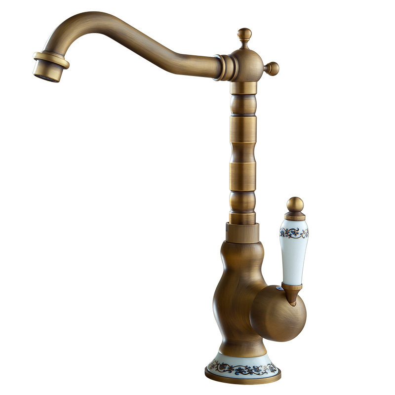 Vario virtuvės maišytuvas, antikinio stiliaus, keraminė kartušė, maišymo kranas, montavimas ant plokštės, atidarymas raktu