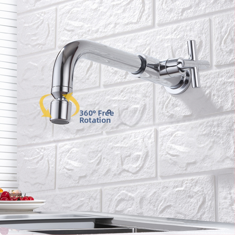 Vnútorný kuchynský kohútik do steny, mosadzné telo, keramická kartuša, pripojenia G1/2, teplotný rozsah 1–80°C