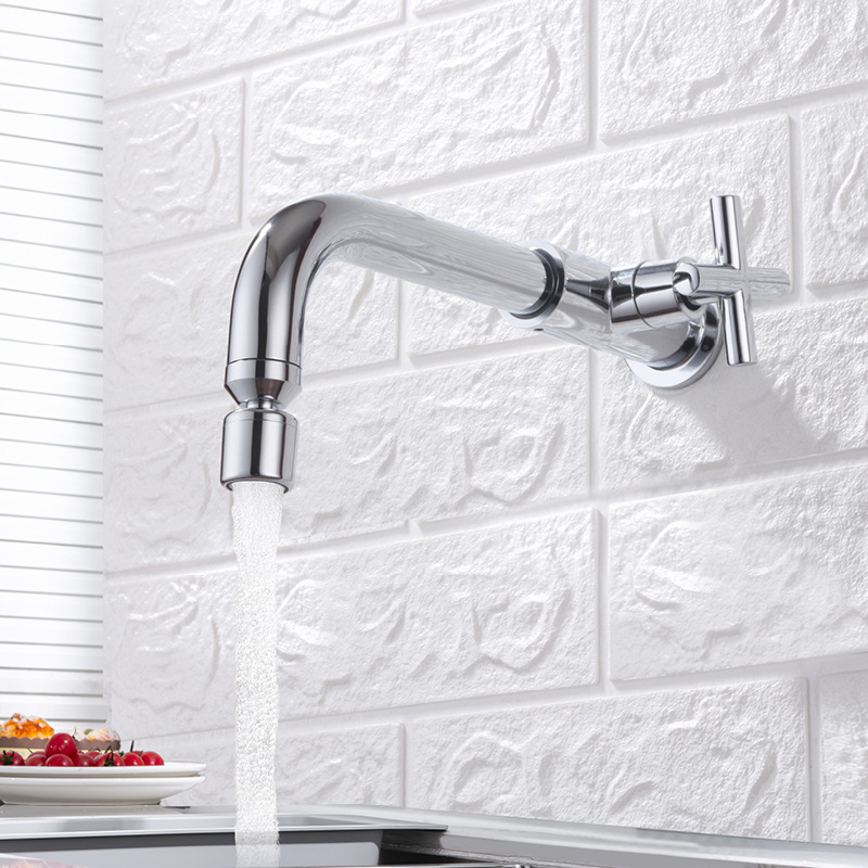 Įmontuojamas į sieną virtuvės čiaupas, varinis korpusas, keramikinis kartridžas, G1/2 jungtys, darbinė temperatūra 1–80°C