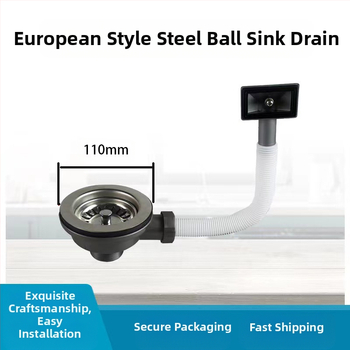 Evropski stil odvodnje sudopera s prelijevanjem, 304 nerđajući čelik, model 110/114, težina 240 g