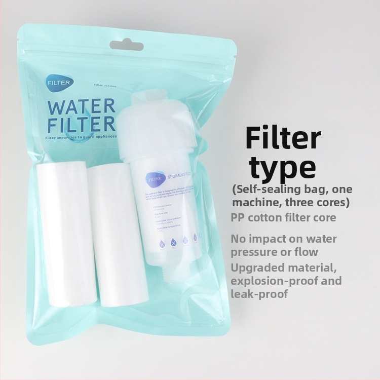 Vandens valymo filtro elemento su PP medvilne, išankstinis filtras, trijų branduolių korpusas