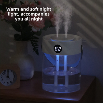 USB maitinamas drėkintuvas, dvi purškimo angos, 2,6–4,0 L talpa, tinka patalpoms iki 10 m², modelis T20