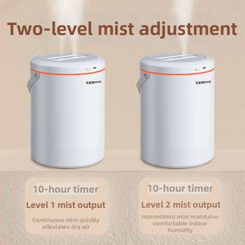 Aromaterapinis drėkintuvas, 2 rūko išėjimai, talpa 2.6-4.0 L, USB maitinimas, tinkamas patalpoms iki 10 m²