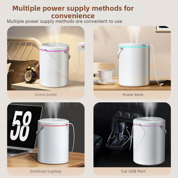 Aromaterapinis drėkintuvas, 2 rūko išėjimai, talpa 2.6-4.0 L, USB maitinimas, tinkamas patalpoms iki 10 m²