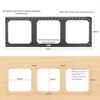 MOKIN 86 καλούπι ανοίγματος υποδοχής διακόπτη για ξυλουργική, ρυθμίσεις 3 οπών και 1 οπής