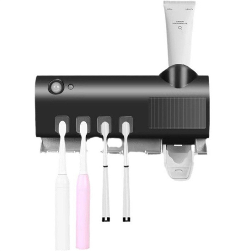 Dantų šepetėlių laikiklis su UV sterilizacija, sieninis tvirtinimas, ABS medžiaga, logotipo galimybė