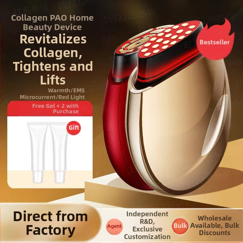 Mājas lietošanai paredzēts sejas kopšanas ierīce ar EMS mikrostraumu un fotonisko gaismas terapiju ādas atjaunošanai, pārnēsājams, iekšējā akumulatora jauda 1200–2000 mAh