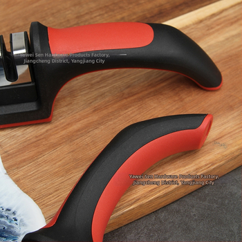 Keraminių peilių šlifavimo įrankis, rankinis, su spausdintu logotipu, modernus minimalistinis virtuvės šlifavimo įrankis su 3–4 skyriais