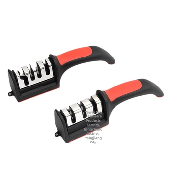 Keraminių peilių šlifavimo įrankis, rankinis, su spausdintu logotipu, modernus minimalistinis virtuvės šlifavimo įrankis su 3–4 skyriais