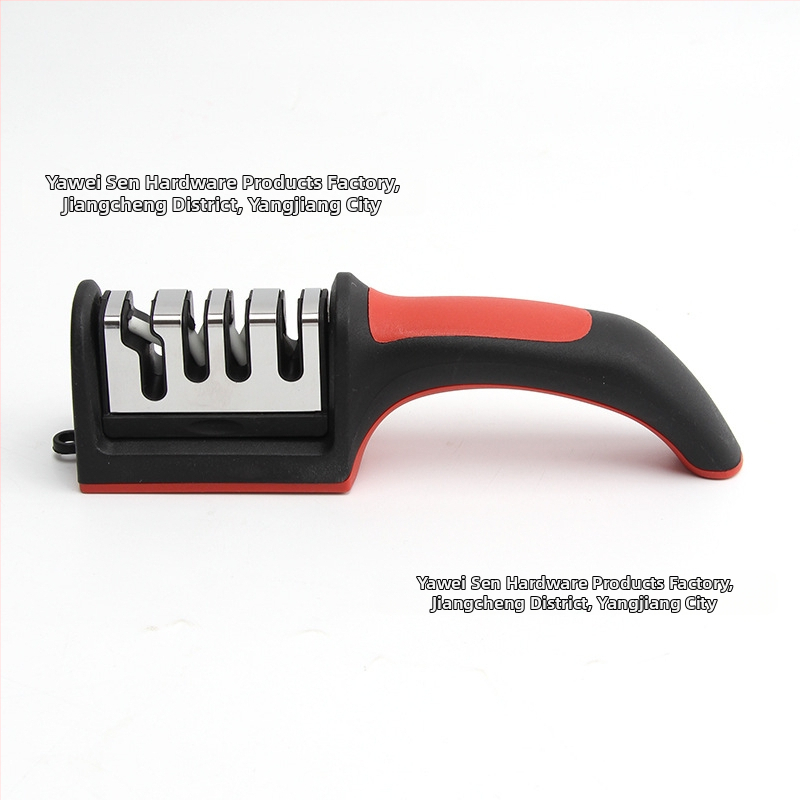 Keraminių peilių šlifavimo įrankis, rankinis, su spausdintu logotipu, modernus minimalistinis virtuvės šlifavimo įrankis su 3–4 skyriais