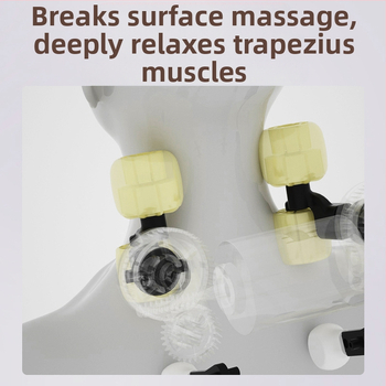 RN01 Masažer trapezijskog mišića ramena i vrata – 6 glava masaže, punjiva baterija, infracrvena fizioterapija, 3. stupanj, tajmer