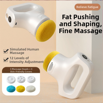 Rokas masāžas  ierīce ar USB barošanu, 3 ātrumi un trīs masāžas galviņu veidi: izvirzīta apaļa galva, akupunktūras galva un apaļa galva, piemērota galvai, kaklam, pleciem, mugurai un kājām