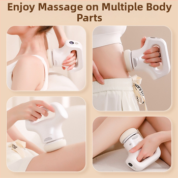 Rokas masāžas  ierīce ar USB barošanu, 3 ātrumi un trīs masāžas galviņu veidi: izvirzīta apaļa galva, akupunktūras galva un apaļa galva, piemērota galvai, kaklam, pleciem, mugurai un kājām