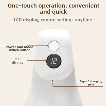 Rokas masāžas  ierīce ar USB barošanu, 3 ātrumi un trīs masāžas galviņu veidi: izvirzīta apaļa galva, akupunktūras galva un apaļa galva, piemērota galvai, kaklam, pleciem, mugurai un kājām