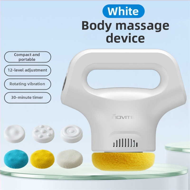 Rokas masāžas  ierīce ar USB barošanu, 3 ātrumi un trīs masāžas galviņu veidi: izvirzīta apaļa galva, akupunktūras galva un apaļa galva, piemērota galvai, kaklam, pleciem, mugurai un kājām