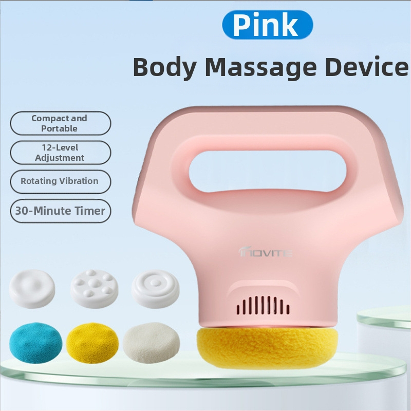 Rokas masāžas  ierīce ar USB barošanu, 3 ātrumi un trīs masāžas galviņu veidi: izvirzīta apaļa galva, akupunktūras galva un apaļa galva, piemērota galvai, kaklam, pleciem, mugurai un kājām