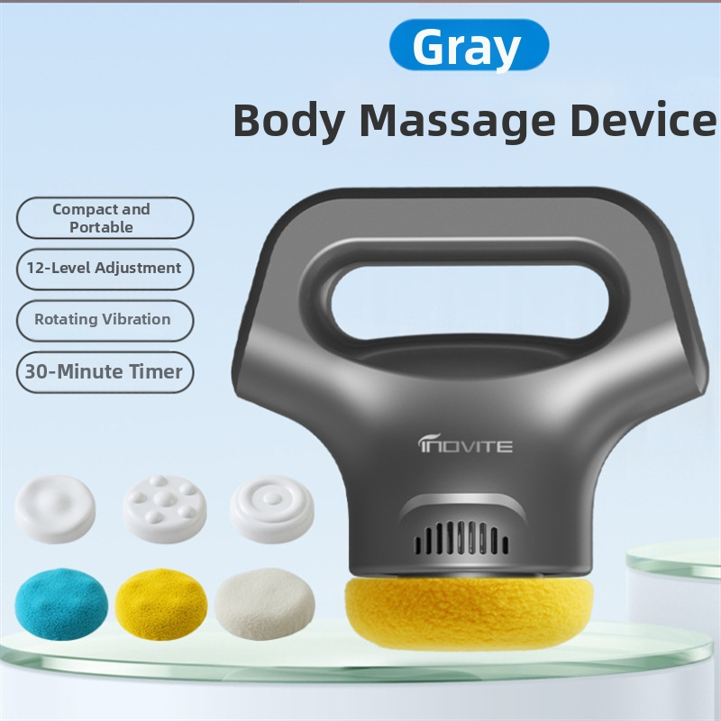 Rokas masāžas  ierīce ar USB barošanu, 3 ātrumi un trīs masāžas galviņu veidi: izvirzīta apaļa galva, akupunktūras galva un apaļa galva, piemērota galvai, kaklam, pleciem, mugurai un kājām