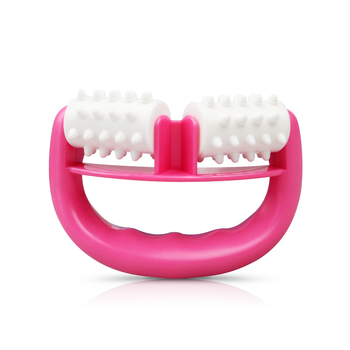 Портативен масажор за тяло с V-образен D дизайн и две колела – ръчен масажор за ръце и прасци (80 g)