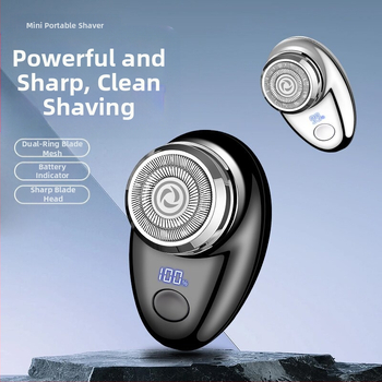 FH061-2 Φορητός ηλεκτρικός ξυριστήρας με 1 περιστρεφόμενη κεφαλή, LED οθόνη, αποσπώμενη πλενόμενη κεφαλή, ενσωματωμένη μπαταρία, αυτονομία 40 λεπτών