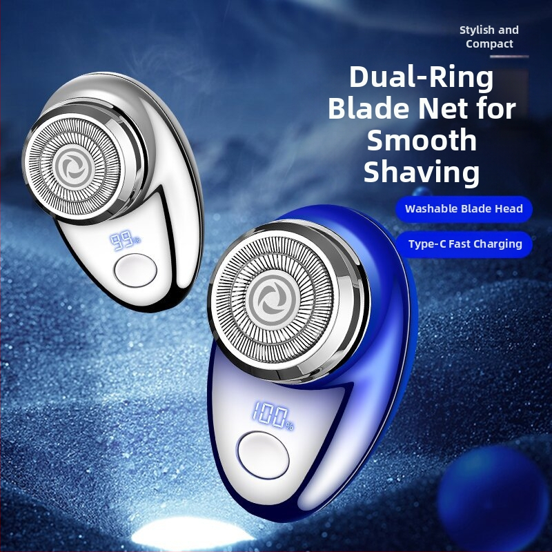 FH061-2 Φορητός ηλεκτρικός ξυριστήρας με 1 περιστρεφόμενη κεφαλή, LED οθόνη, αποσπώμενη πλενόμενη κεφαλή, ενσωματωμένη μπαταρία, αυτονομία 40 λεπτών