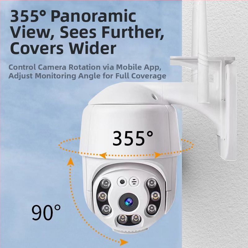 Вътрешна безжична охранителна камера – 1080p HD, 360° панорама, нощно виждане, Wi‑Fi връзка и алармени известия