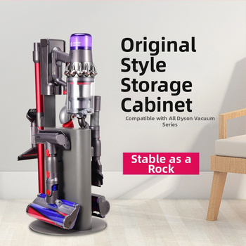 Ράφι αποθήκευσης Dyson με βάση φόρτισης | χωρίς οπές, εγκατάσταση στο πάτωμα | Συμβατό με V7/V8/V10/V11 (Υλικό: ανθρακούχος χάλυβας + ABS; Στυλ: απλό και μοντέρνο; 1 στρώμα; Χρήση: σαλόνι)