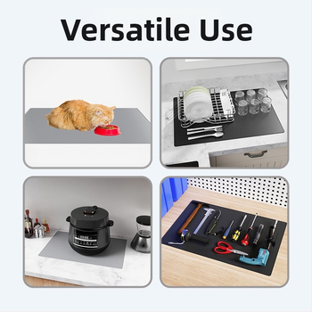 Kavos aparato silikoninis kilimėlis, stačiakampio formos, šiuolaikiško minimalistinio stiliaus, šiluminė izoliacija, pristatytas 2024 m. rugpjūčio