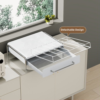 Ράφι προβολής καψουλών καφέ με βάση καφετιέρα και συρτάρι για σακουλάκια τσαγιού – Ατσάλι άνθρακα, Σύγχρονο μινιμαλιστικό στυλ, μάρκα Nabo, κατάλληλο για μπαρ, καφέ, εστιατόριο