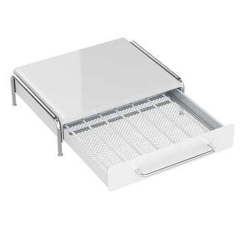 Ράφι προβολής καψουλών καφέ με βάση καφετιέρα και συρτάρι για σακουλάκια τσαγιού – Ατσάλι άνθρακα, Σύγχρονο μινιμαλιστικό στυλ, μάρκα Nabo, κατάλληλο για μπαρ, καφέ, εστιατόριο