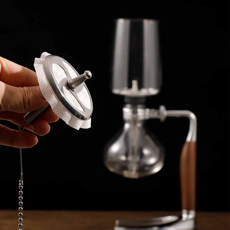Filtru pentru sifon de cafea, din oțel inoxidabil 304, compatibil cu ceainice sifon, include țesătură filtru și filtru de hârtie