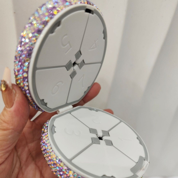 Prilagodljiva kutija za lijekove s kapacitetom za 7 dana, prijenosna zatvorena kutija za tablete, dvostruki sloj rezač tableta