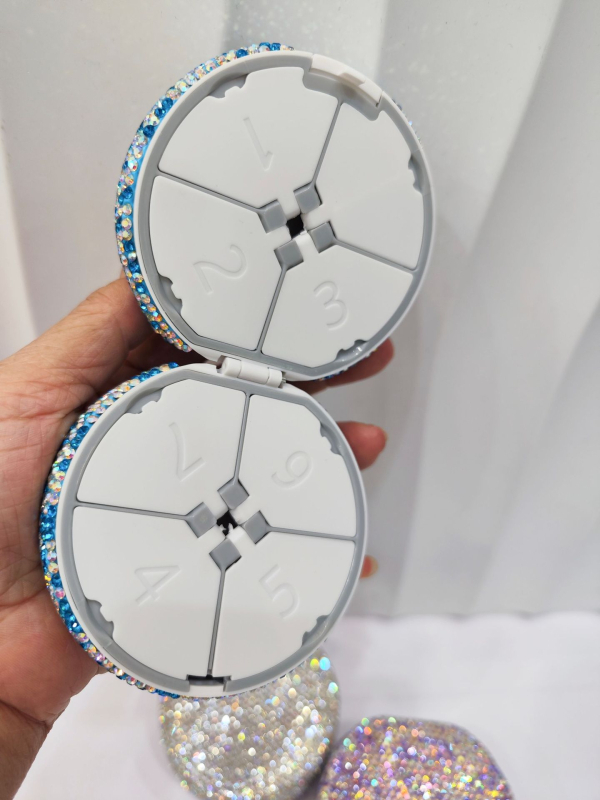 Prilagodljiva kutija za lijekove s kapacitetom za 7 dana, prijenosna zatvorena kutija za tablete, dvostruki sloj rezač tableta