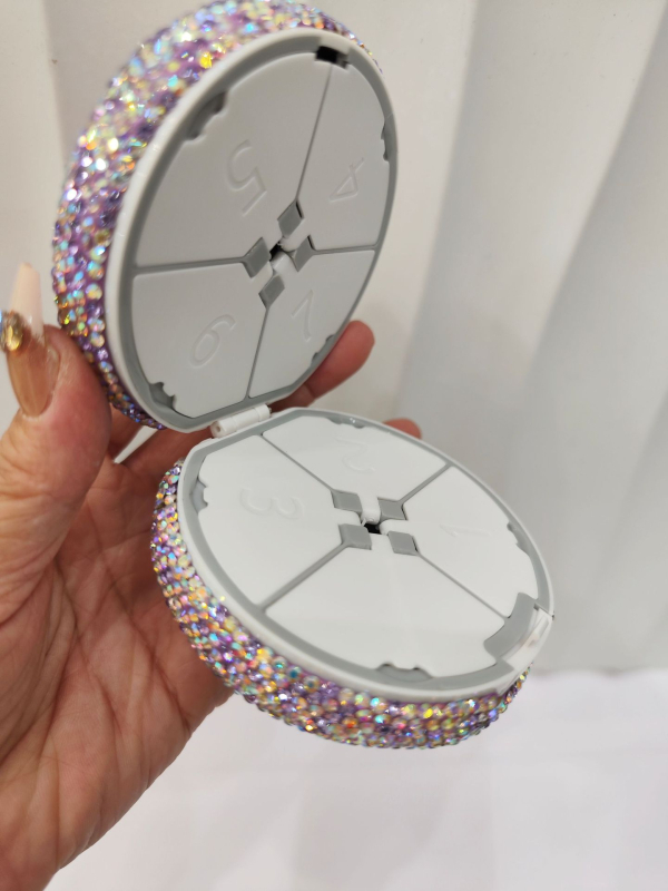 Prilagodljiva kutija za lijekove s kapacitetom za 7 dana, prijenosna zatvorena kutija za tablete, dvostruki sloj rezač tableta