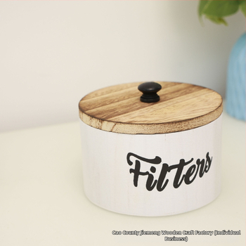 Επιτραπέζιο κουτί αποθήκευσης φίλτρων καφέ, ξύλο παουλώνια, χωρητικότητα 1L, μοντέρνο μινιμαλιστικό στυλ