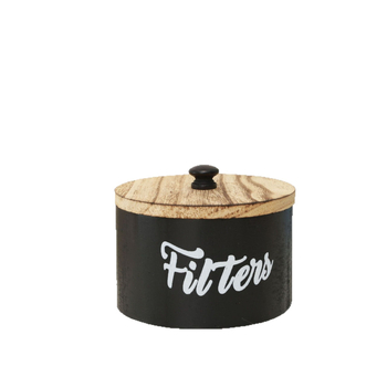 Επιτραπέζιο κουτί αποθήκευσης φίλτρων καφέ, ξύλο παουλώνια, χωρητικότητα 1L, μοντέρνο μινιμαλιστικό στυλ