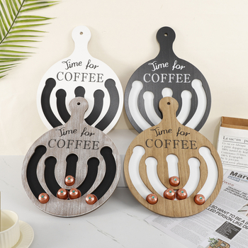 Tianzhi Κυκλικό ξύλινο κρεμαστό αποθήκευσης καψουλών καφέ με λαβή