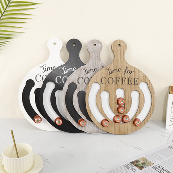 Tianzhi Κυκλικό ξύλινο κρεμαστό αποθήκευσης καψουλών καφέ με λαβή