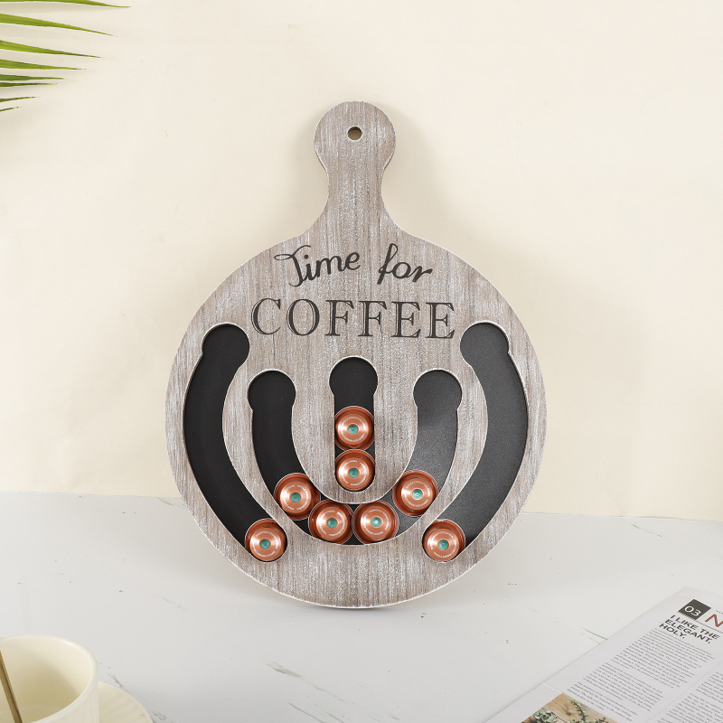 Tianzhi Κυκλικό ξύλινο κρεμαστό αποθήκευσης καψουλών καφέ με λαβή