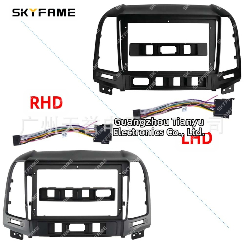 Android didelio ekrano rėmas Hyundai Santa Fe 2006-2012 – SKYFAME, plastikinė konstrukcija, 12V