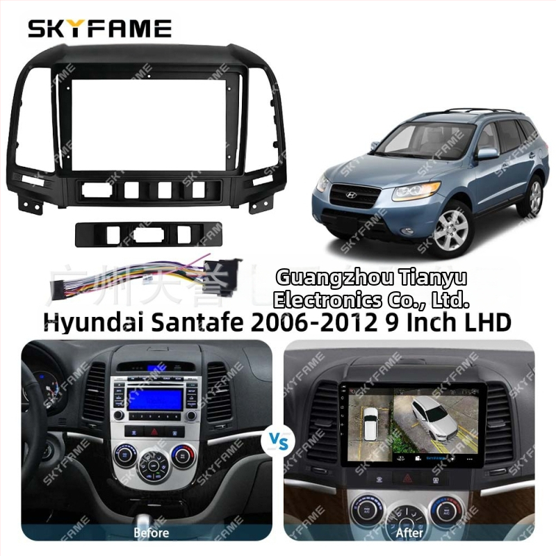 Рамка за Android голям екран за Hyundai Santa Fe 2006-2012, SKYFAME, пластмасова конструкция, 12V
