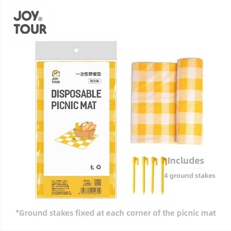 JOYTOUR WT-2023.3 – Vienreizējās lietošanas piknika paklājiņš, biezāks kempingam, PE audums, 3-6 cilvēkiem