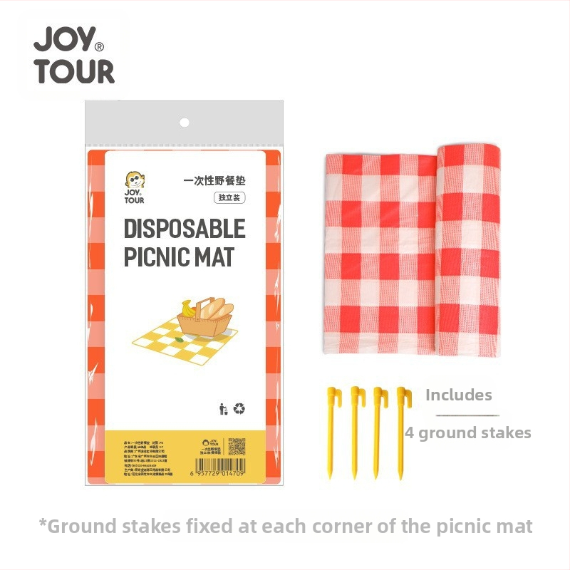 JOYTOUR WT-2023.3 – Vienreizējās lietošanas piknika paklājiņš, biezāks kempingam, PE audums, 3-6 cilvēkiem