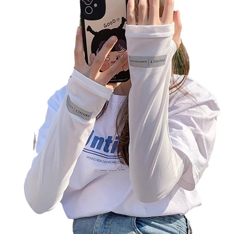 Moteriškos Ice Silk UV rankovės lauko važiavimui – laisvas kirpimas, poliesterio-spandekso mišinys