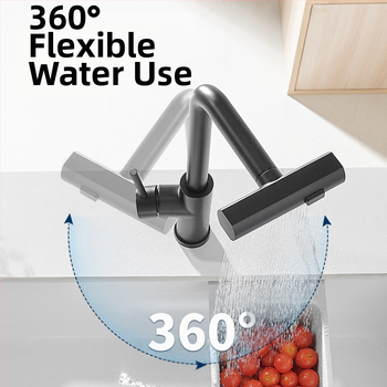 Virtuvės ištraukiamas čiaupas karštam ir šaltam vandeniui, nerūdijantis plienas, šlifuotas paviršius, keramikinis vožtuvo šerdis, modelis 3668