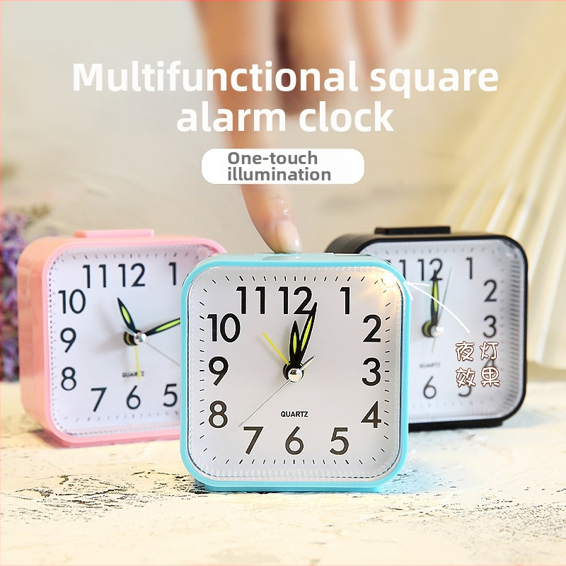 Leap Deer будилник — квадратен минималистичен LED дисплей, батерийно захранване, аналогов показалец с цифри, пластмасов корпус