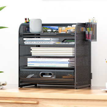 5-етажен рафт за файлове от въглеродна стомана с чекмедже за бюро – офисен организатор документи