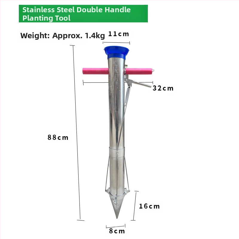 Daigų persodinimo kastuvas — universali priemonė persodinti daigus, kūnas iš aukšto anglies plieno, rankena iš plieno, modelis BD-ZY002