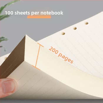 B5 atjaunojamais kodols ar biezām līnijām, 100 lapām, saderīgs ar 6 un 9 caurumiem, iekšējās lapas no Forest papīra