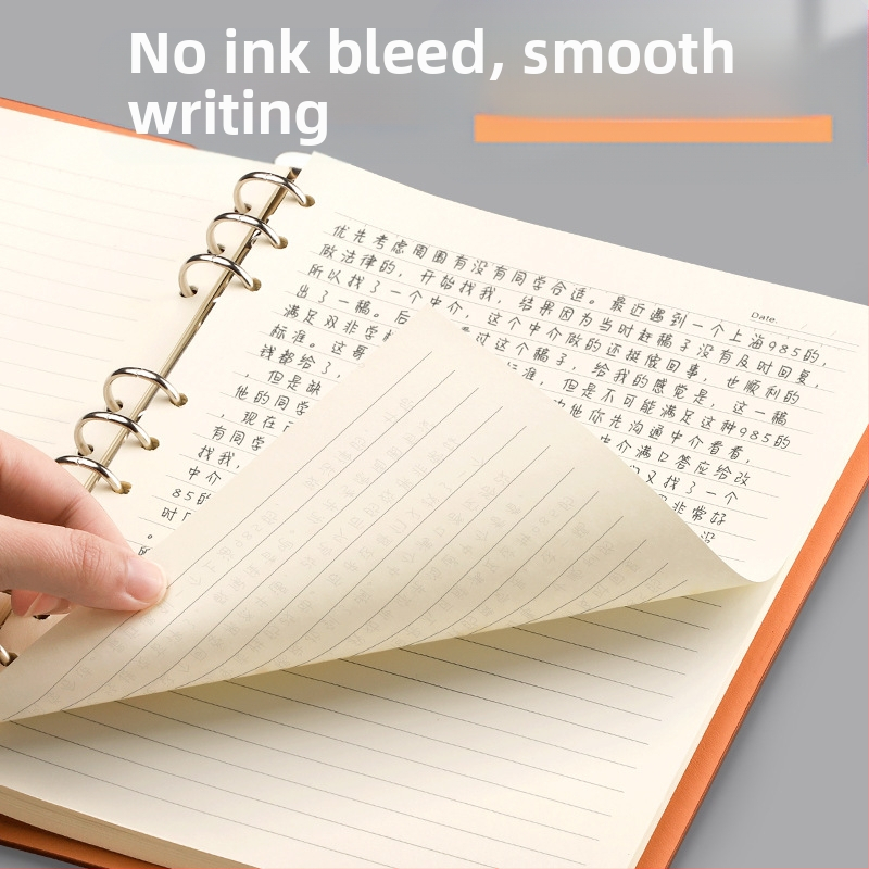 B5 сменяемо ядро за разхлабени листове с дебели редове, 100 листа, съвместимо с 6 и 9 дупки, вътрешни страници от Forest хартия